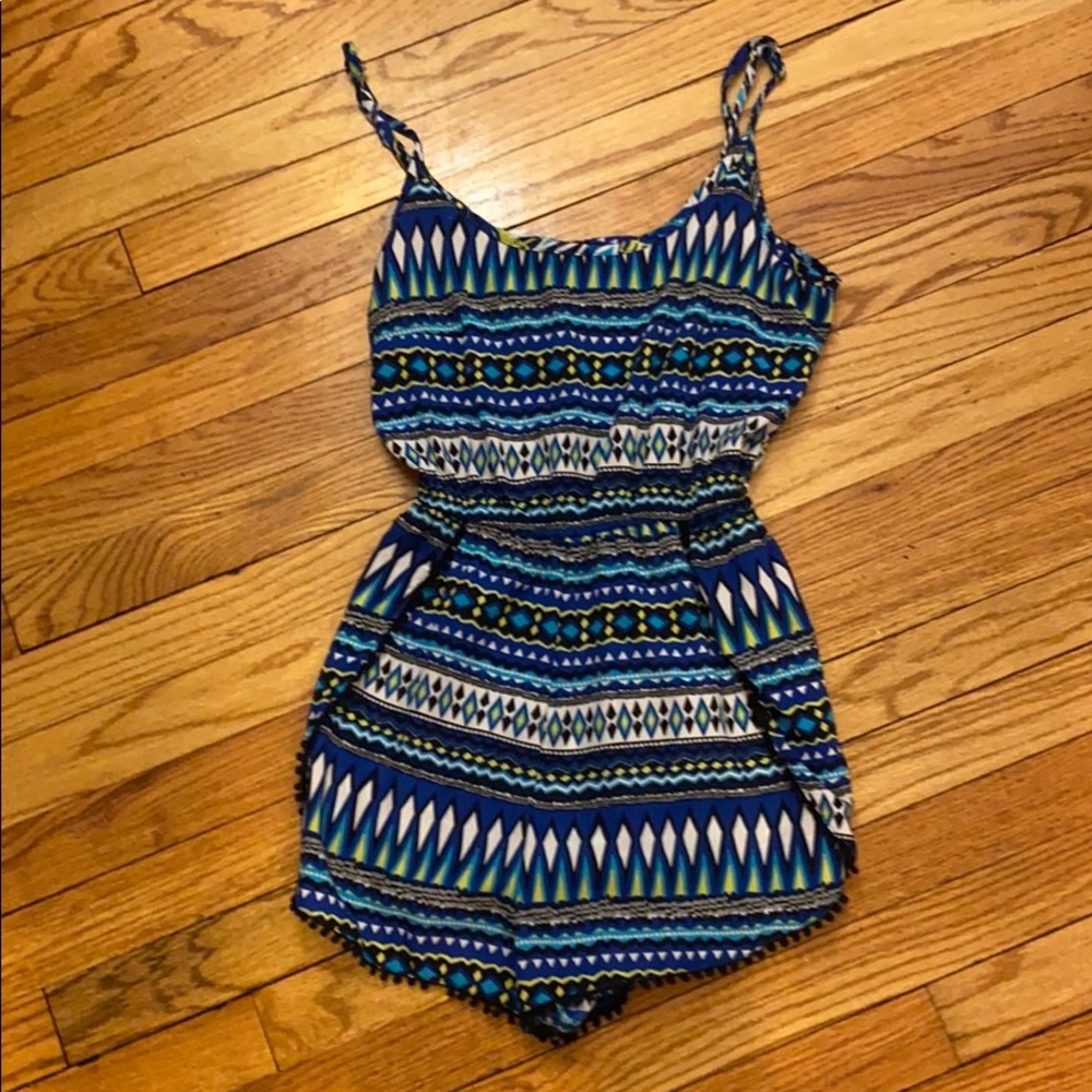 Blue Aztec Romper